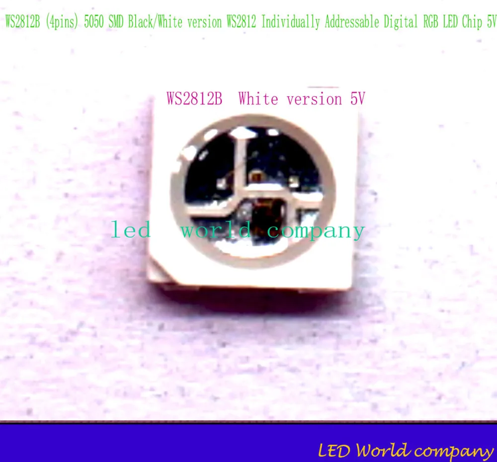 10 шт. WS2812B(4 pin) 5050 SMD черный/белый вариант WS2812 индивидуально адресуемых цифровой RGB светодио дный чип 5 В