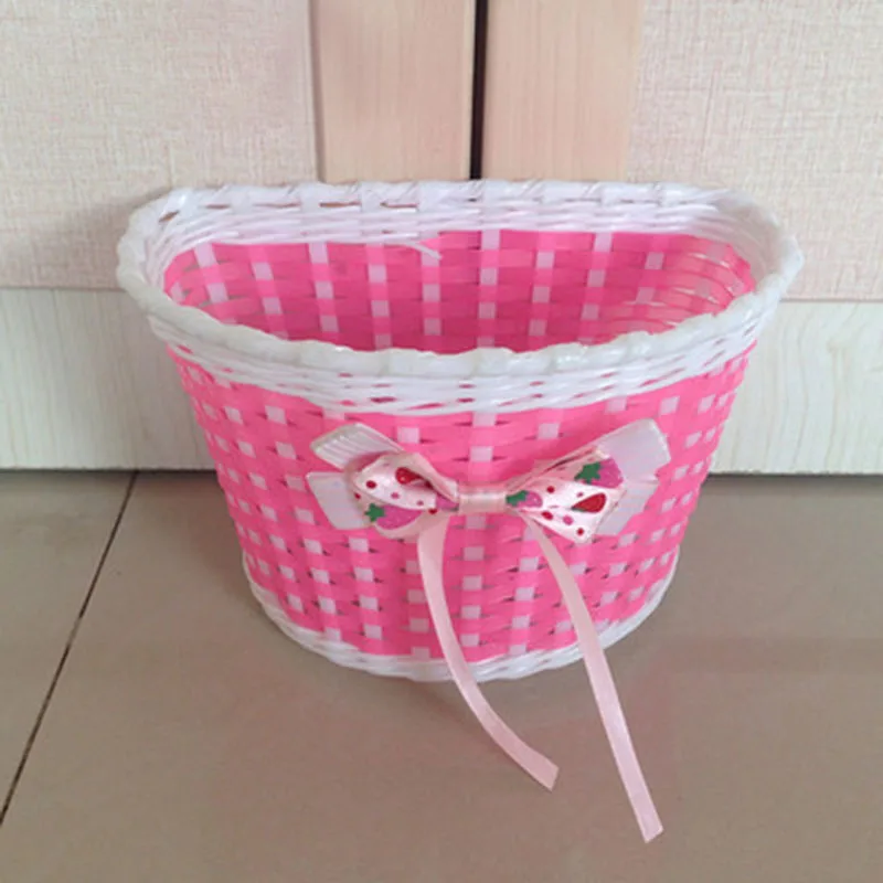 Clearance Bicycle Basket Front Bag Rear Hanging Basket Panniers Bike Bowknot Front Basket For Children Girl Gifts Cycling Accessories 5