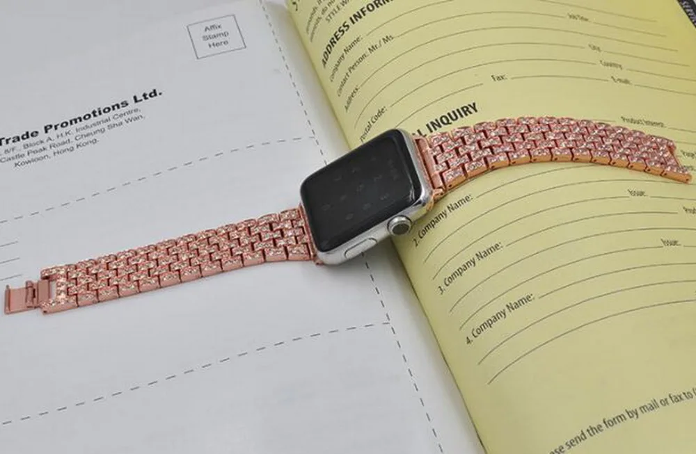 Neway Алмазный металлический ремешок из нержавеющей стали для Apple Watch Series 4 3 2 1 iWatch 40
