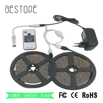 

SMD 2835 RGB LED Strip light 5M 10m DC12V led light tape ribbon diode flexible waterproof RF 10keys Controller adapter set