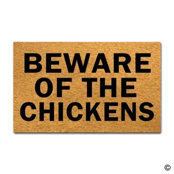

Door Mat Entrance Mat Beware Of The Chickens Funny Entrance Floor Mat Non-slip Doormat Machine Washable Non-woven Fabric