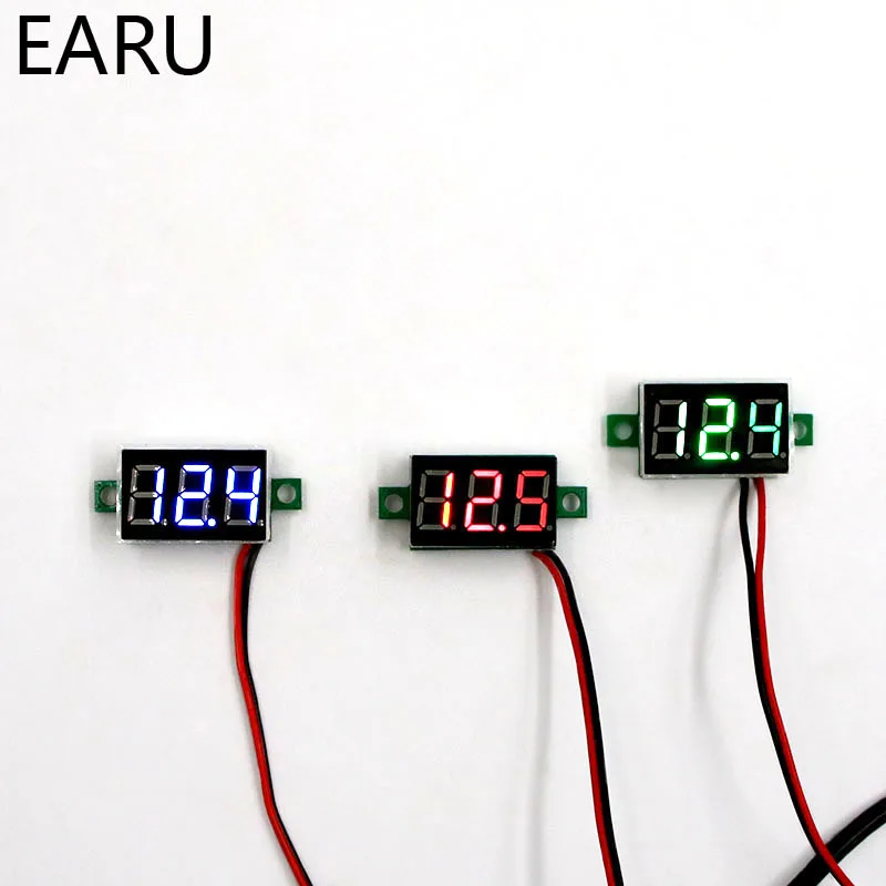 Красный светодиодный Дисплей Мини цифровой 4,5 v-30 v вольтметр тестер Напряжение Панель метр Вольтметр для электромобиля или мотоцикла автомобиля синий зеленый Лидер продаж