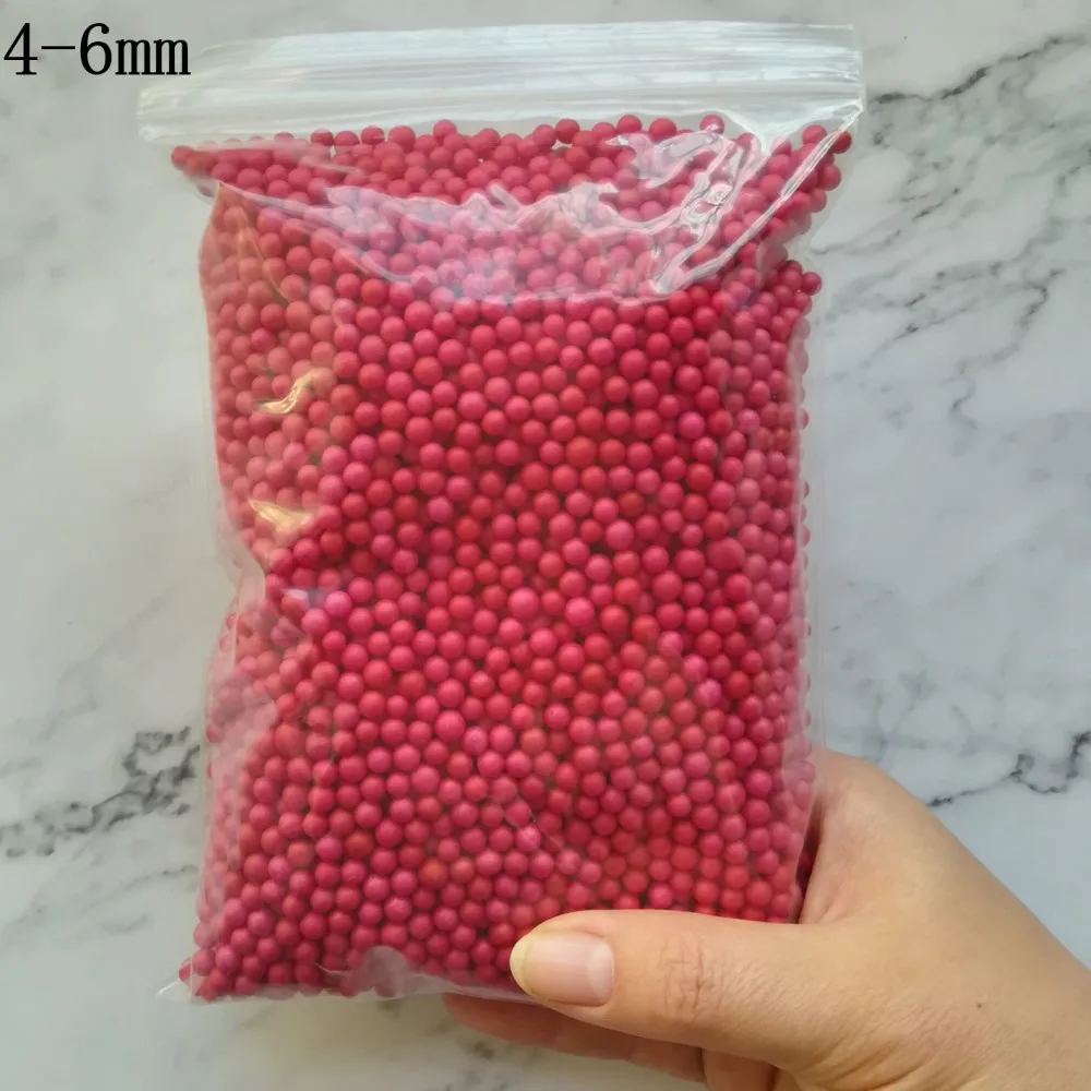 15000pcs 15g Bright Colours Foam Beads Colorful Polystyrene Foam Balls Styrofoam Filler Foam Mini Beads Balls Crafts DIY Decor - Color: Rose Red