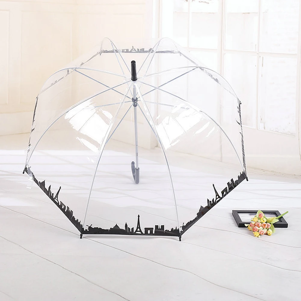 Пластиковый прозрачный зонтик из ЭВА, креативный Солнечный зонтик от дождя для женщин и девушек, новинка, зонты с длинной ручкой, непромокаемые Зонты