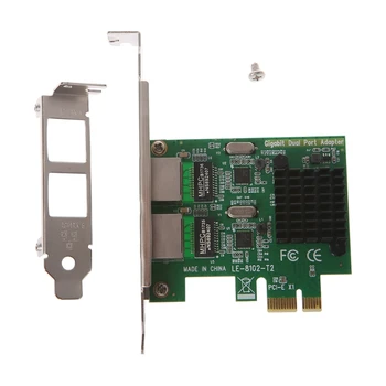 

Dual-Port PCI-E X1 Gigabit Ethernet Network Card 10/100/1000Mbps Rate Adapter X6HA