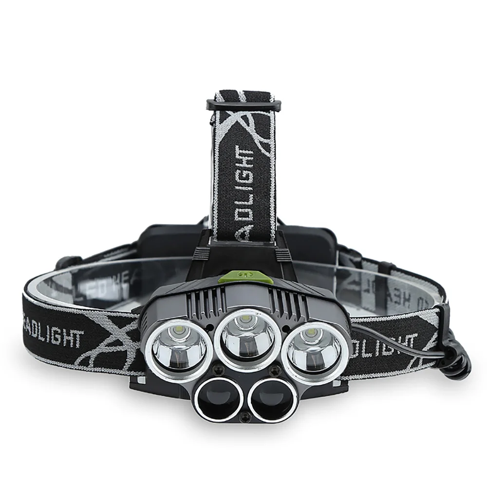 

YWXLight Waterproof LED Headlamp 5 Light 5000LM T6 LED Use 18650 Battery Rechargeable USB Headlight 6 Mode Headband Flashlight