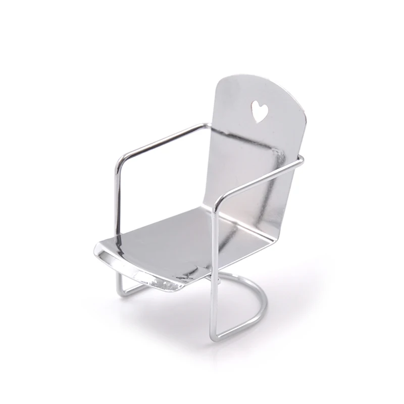 

1:12 Iron Chair Model For Dolls House Furniture For Dolls Mini Chair Toys For Children Dollhouse Miniature