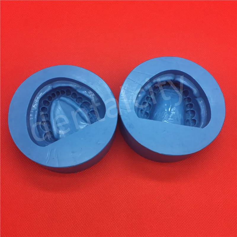 2 шт./компл. гипс стоматологический модель пресс-формы из беззубых челюстей в комплекте, изготовленные на станке блок стоматологические материалы - Цвет: blue(1)