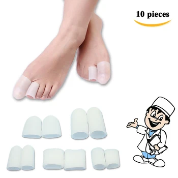 

10 Pcs Hammer Toes Bunion Pain Relief Gel Soft Finger Toe Protector Sleeves Toe Caps For Foot Corns Blisters CallusD0185