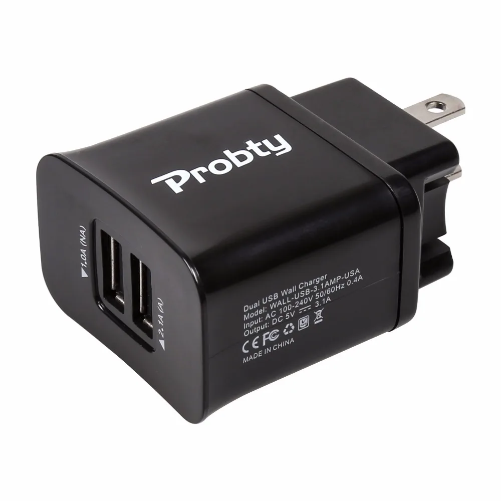 PROBTY телефон USB зарядное устройство адаптер двойной USB всего 3.1A зарядное устройство для телефона зарядное устройство европейского стандарта USB настенное зарядное устройство для iPhone ipad