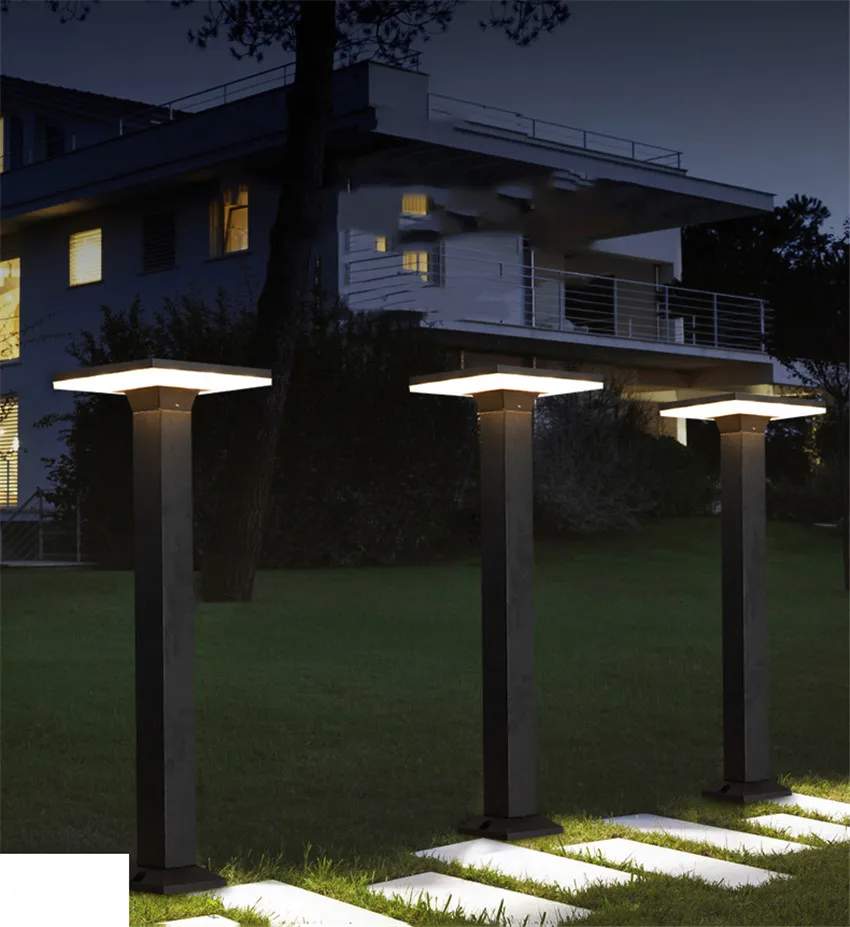 Светодиодный уличный водонепроницаемый газонный светильник 12 Вт светодиодный газонный светильник для садовой виллы двора квадратное освещение AC90-260V NR76