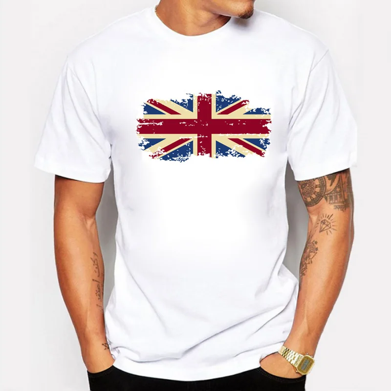 United Kingdom National Flag Mens T shirts Casual Short Sleeve United Kingdom Rio Summer Games 