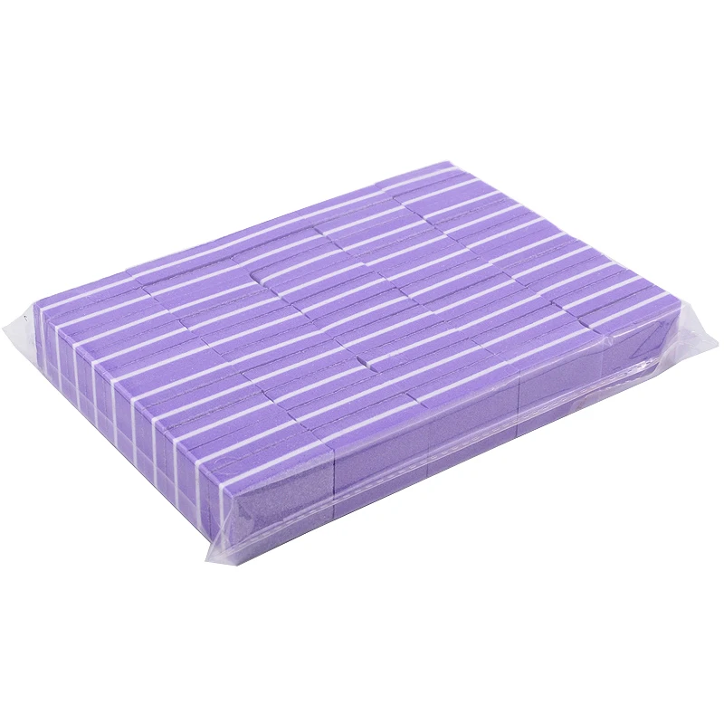 100Pcs Professional Nail Files Sanding Mini Small Purple Buffer Block Buffer Manicure Polish 100/180 Nail Art Sponge Tools