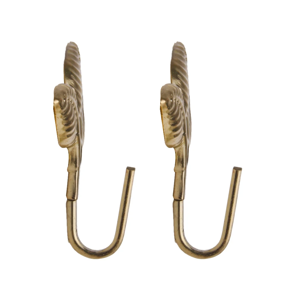 New Hot Sale 2Pcs Leaf Curtain Drapery Tiebacks Door Wall Hat Hooks Holder Hanger Bronze Curtain Tracks Accessories Home Decor