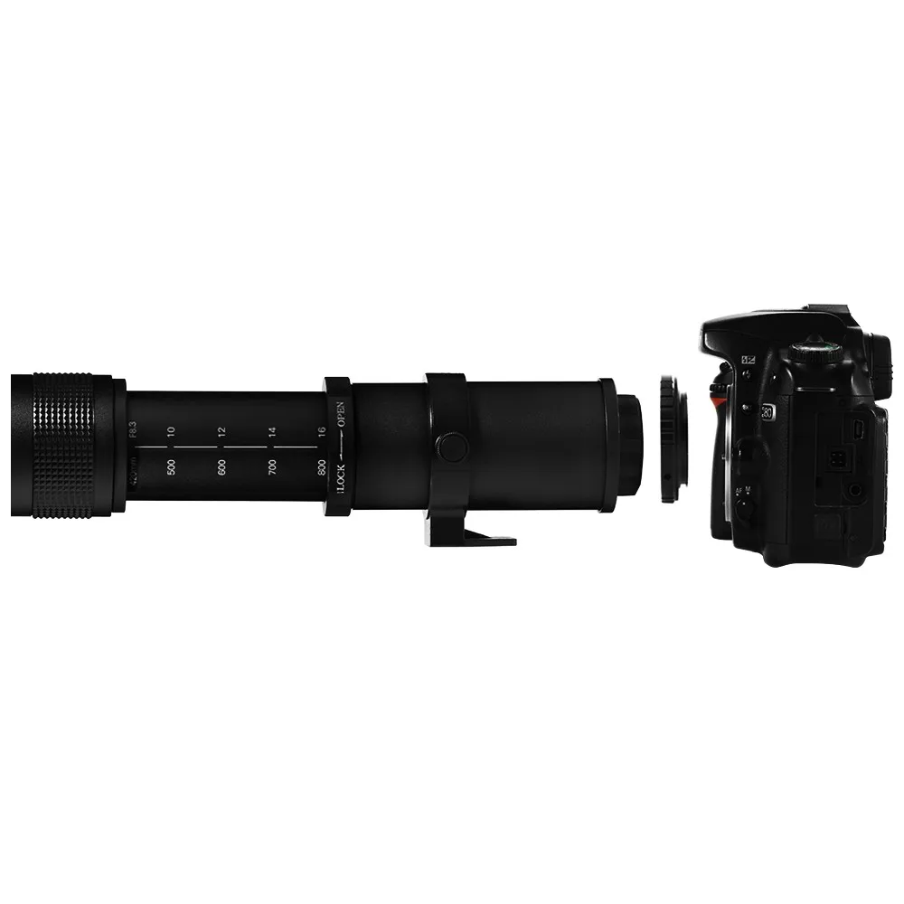 Lightdow 420-800 мм F/8,3-16 Супер телефото ручной зум-объектив+ T2 Крепление Кольцо адаптер для Canon EOS DSLR камера EF EF-S Крепление объектива