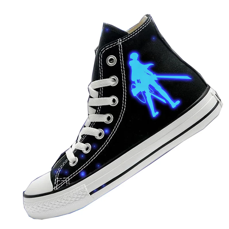 Cosworld Attack On Titan Cosplay Shoes High Platform Canvas Shingeki No Kyojin Shoes Board Luminous Shoes (2)