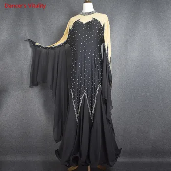 

2018 New diamond Big Swing Dress Women Ballroom Dance Dress Competition Clothes Ladies Latin Dance Performance Costume