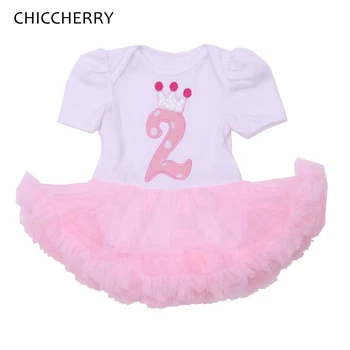

Crown 2nd Toddler Birthday Outfits Lace Petti Rompers For Girls Party Dresses Jumpsuit Body Baby Girl Romper Infant Clothing