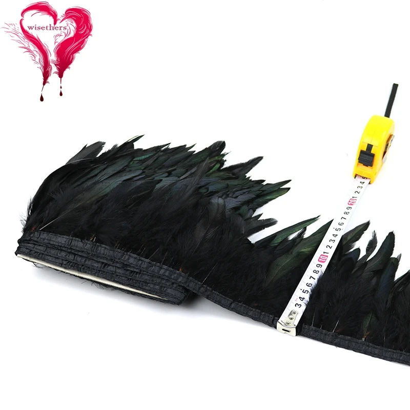 15 black rooster feather trims 5