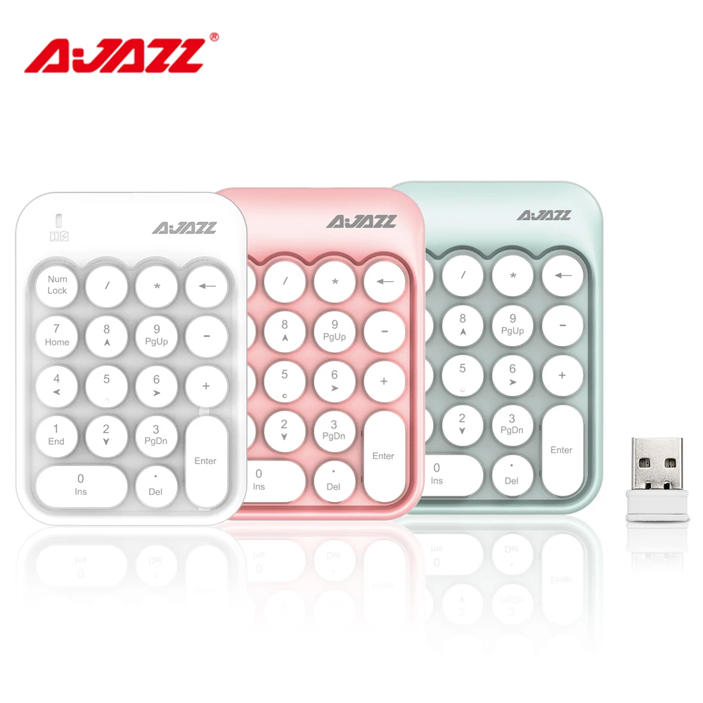 Ajazz AK18 2 4G Беспроводная USB Цифровая Клавиатура Mini Numpad 18 клавиш цифровая клавиатура