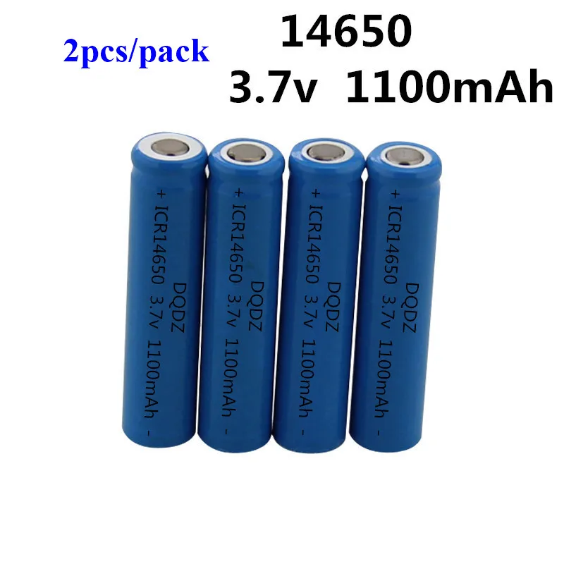 Бесплатная доставка 2 шт 14650 батарея высокой емкости 1100mah плоский Топ для