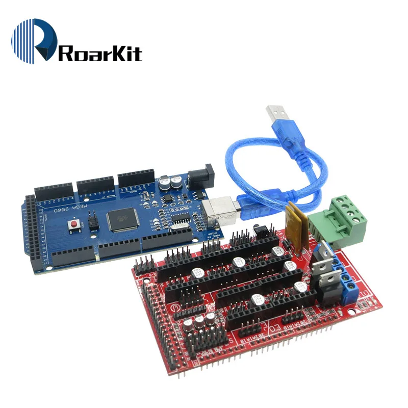 3d принтер 1 шт. Mega 2560 R3+ 1 шт. RAMPS 1,4 панель управления+ 5 шт. DRV8825 шаговый двигатель носитель Reprap