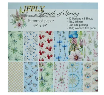 

DIY Album Photo Scrapbooking set Papers Cut Spring seriers Craft Paper Card Making Background pad 12"X 12" 24sheets/pack