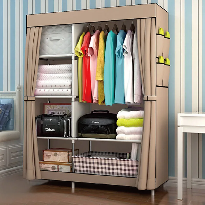 Kaidi платяной шкаф система для хранения одежды каркасный шкаф Простой DIY нетканый Оксфордский многофункциональный шкаф складной переносная мебель в сборе стальная трубка Пылезащитный для хранения спальни