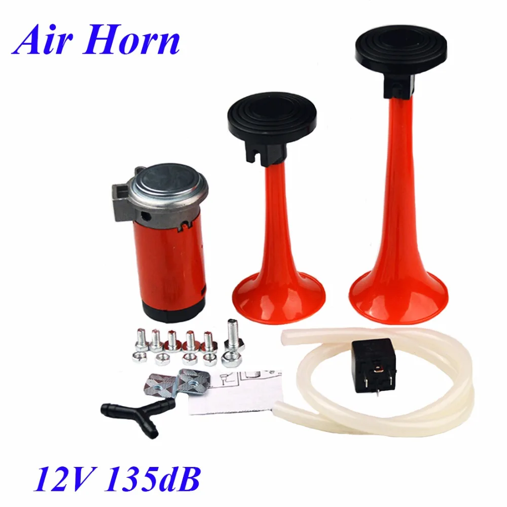 tehotech 135dB 12V Air Horn Loud Dual Trumpet Compressor Complete Set