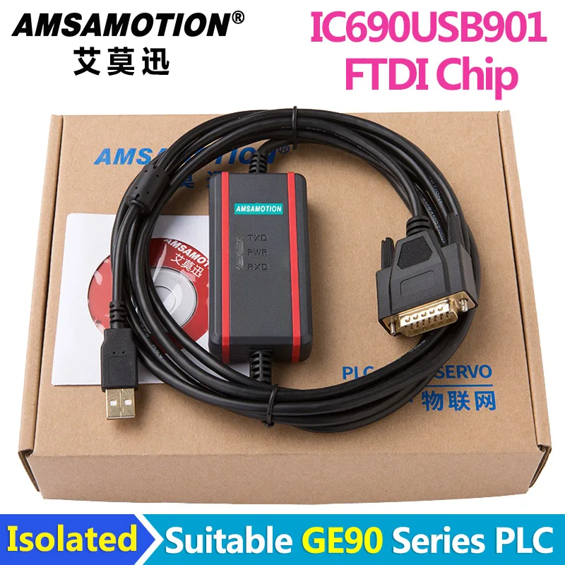 Cena IC690USB901 odpowiedni kabel do programowania plc serii GE90 E90 30 GE90 70 FTDI typ wysokiej jakości kabel do pobierania komunikacji