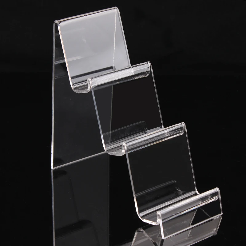 Clear Acrylic 3 Layers Ladder Cellphone Display Stand