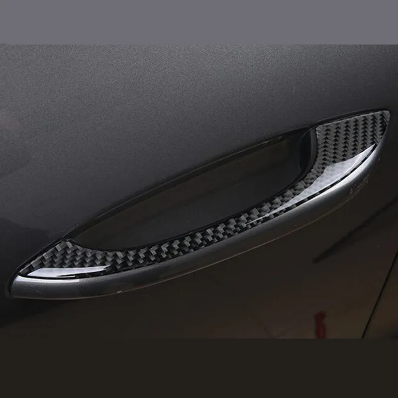 

Carbon Fiber Door Handle Sequins Decoration Cover Trim 4pcs For Porsche Macan Cayenne 2015-2018 Car Styling Exterior Modified