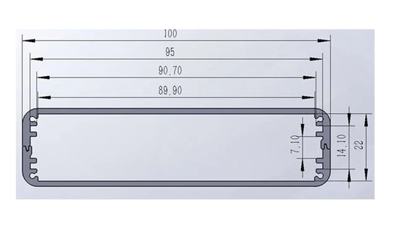 1 шт./лот, экструдированный профиль, металлический корпус, 100*25,5*120 мм 6063-T5, алюминиевые распределительные корпуса, сделай сам, для электроники, корпус