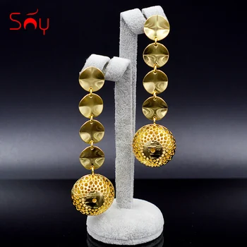

Sunny Jewelry Fashion Jewelry 2020 Long Drop Dangle Women's Earrings Exquisite Jewelry Round Flower Hollow For Wedding Party