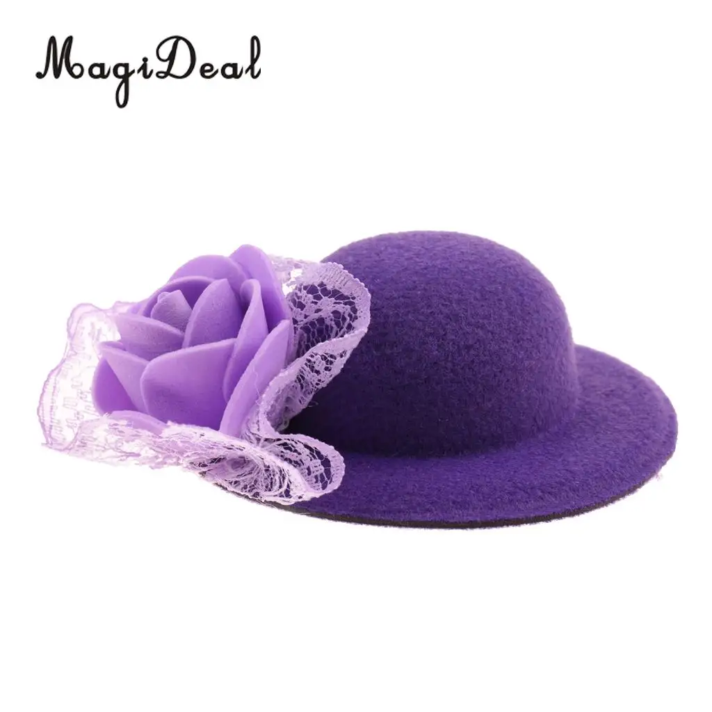 MagiDeal Fashion 1Pc Cloth Vintage Round Bowler Doll Hat Cap for 28-30cm Doll Clothes Accs Dollhouse Decor Children Toy 8Colors