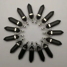 Модный черный камень кристальная колонна Цепочки и ожерелья с подвесками для изготовления ювелирных изделий ожерелье с кулоном аксессуары diy 24 шт./лот