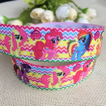 

1 "25MM new sales My Little Pony Wavy prints cartoon ribbed ribbon animation cartoon ribbon diy hair accessories ribbons