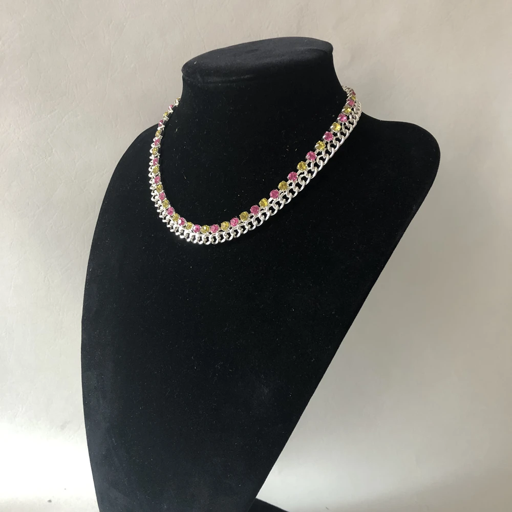 

SIlver Two Layers Necklace For Women Girl Fashion Multi Color Necklace Jewelry For Best Friends