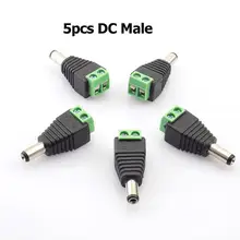 5 шт. 5,5 мм x 2,1 мм DC Женский штекер BNC разъем DC источник питания Jack адаптер для светодиодной ленты и камер видеонаблюдения