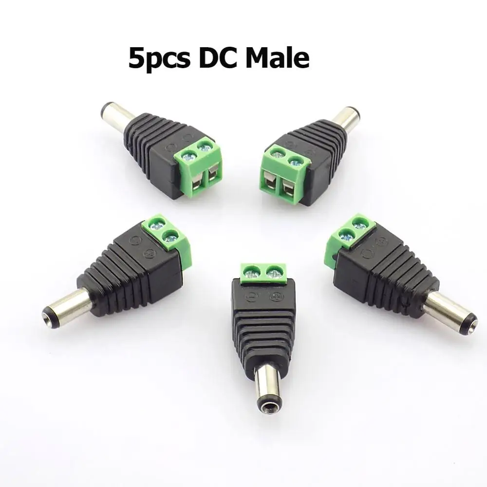 5pcs Male and 5pcs Female DC Pigtail for CCTV Camera Power