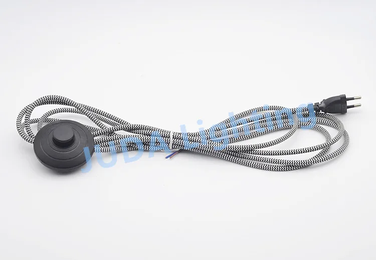 ЕС 2 контактный Электрический разъем питания шнур питания лампы провода с ножным переключателем в Корейском стиле круглый разъем удлинителя для светодиодные напольные лампы настольные лампы