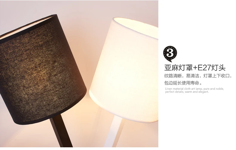 Lâmpada de Mesa Led para o Quarto Luz da Noite Moderna Sala Estar Schoolchildren Preto Branco Lâmpadas Design Cabeceira Mesa Luminária 23 High Quality lamps for bedroom
