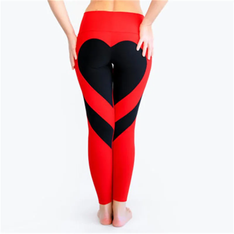 

CHRLEISURE Splice Heart Large Size Women Leggings Stripe Breathable Soft Comfortable Leggings Fitness Feminina Leisure Leggins