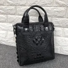 Натуральная кожа аллигатора, мужская сумка с верхней ручкой, натуральная крокодиловая кожа, деловой кошелек, мужская сумка через плечо