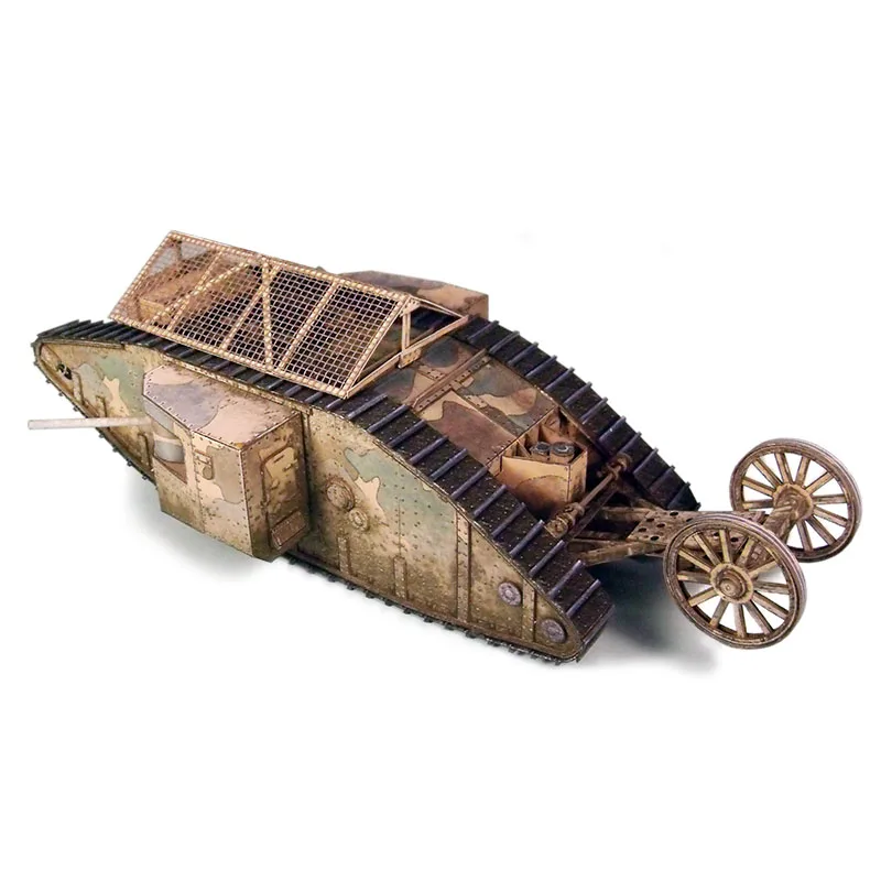Бумажная модель No 33 Mark I Великобритания бак 1:50 с док станком DIY Бумажные модели