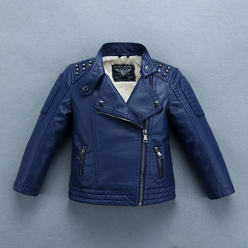

Heavyweight Thick Boys Leather Jacket with fur for Autumn Winter Kids Warm Coat Bomber Children's Clothing baby boy jacket