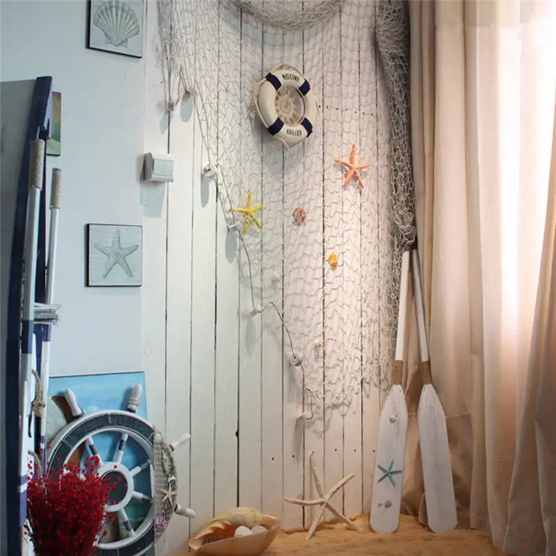 Fashion Vintage Home Decorative Fishing Net Seaside Beach Shell Fashion Vintage Home Decorative Fishing Net Seaside Beach Shell Party Club Hemp Rope Wall Decor Photography Props 1 5x2m In Wind Chimes Hanging