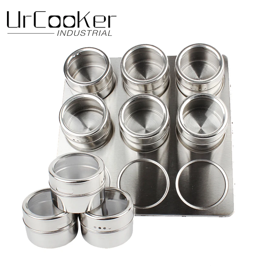 9pcs/Set High Quality Useful Spice Stainless Steel Cruet