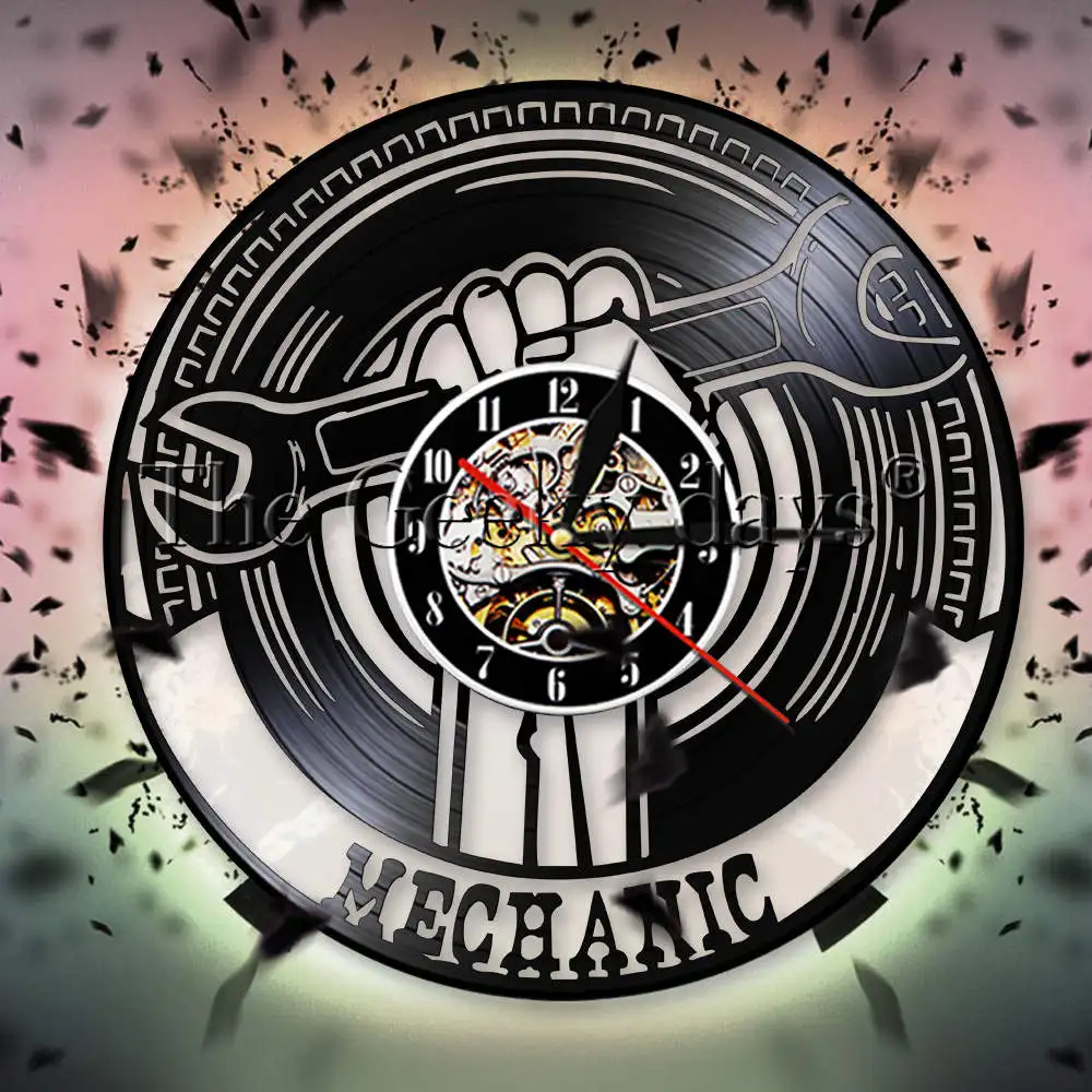 Garage Wrench Wall Decorative Wall Clock Modern Mechanic Tools Car