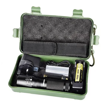 

LED lamp Portable Professional X800 Zoomable XML T6 LED Tactical Flashlight+18650 Battery+Charger+Case Drop Shipping 11.11 Price